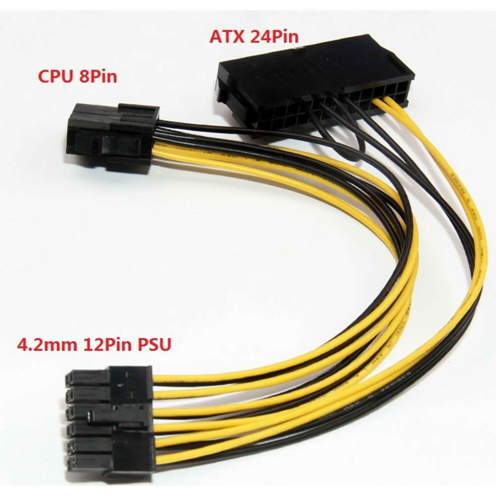 ATX 12 pin - 24 pin + CPU 8 pin átalakító kábel
